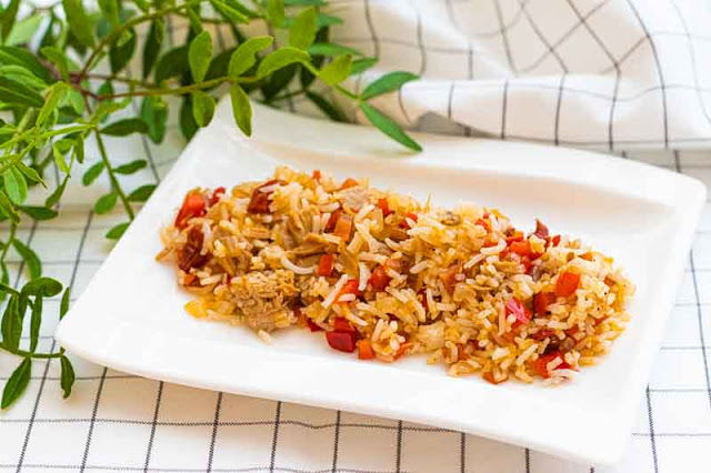 arroz con atun y verduras