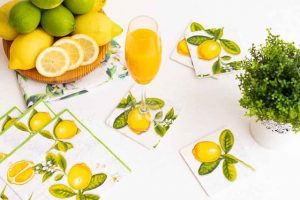 Posavasos de Madera Decoupage de Limones