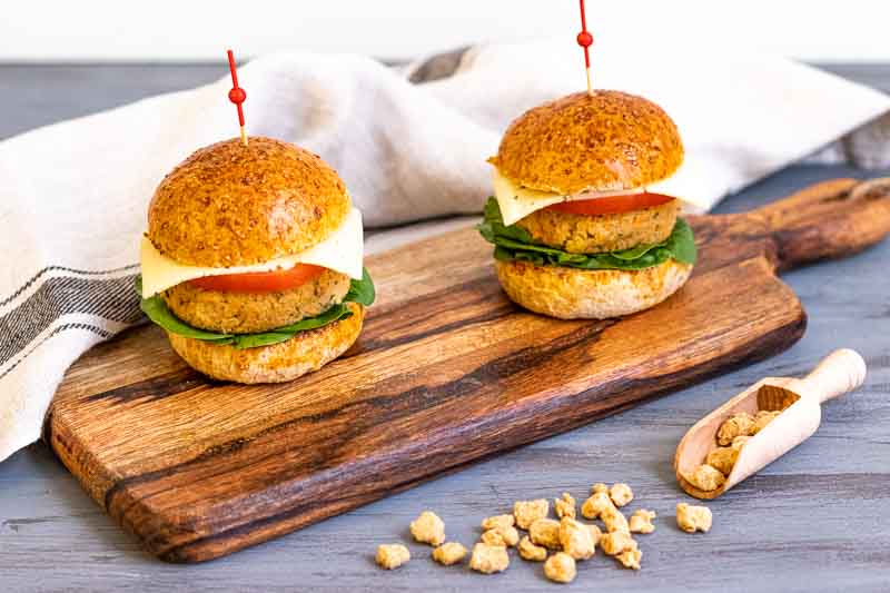 hamburguesas de soja texturizada